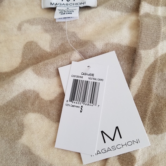 NWT 100% Cashmere Magaschoni Long Line Open Cardigan Size Small Camouflage - Picture 8 of 8